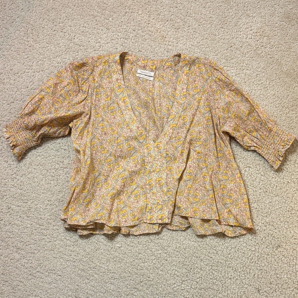 Urban Outfitters Floral Blouse - Yellow and Pink